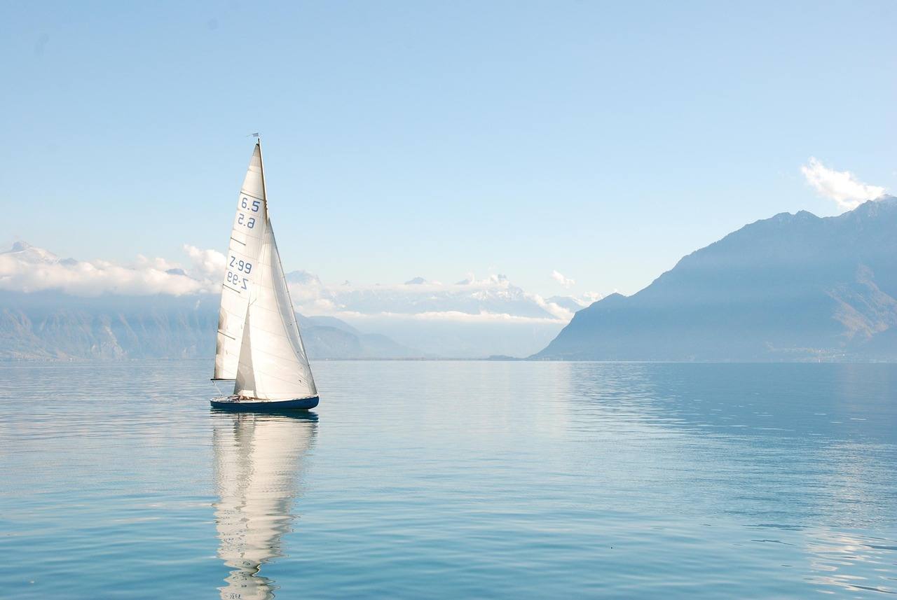 Impression aus dem Segelrevier Genfersee, Lac Léman (Genf, Waadt, Wallis, Haute-Savoie)